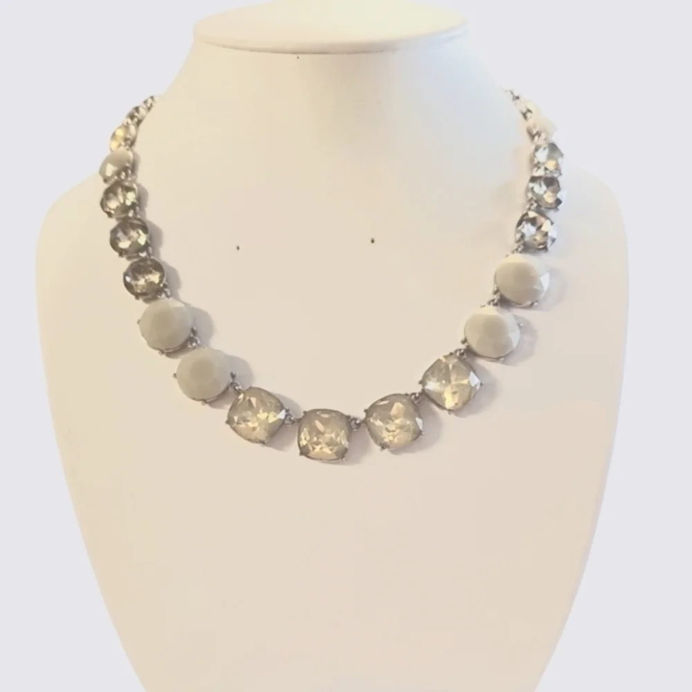 Elegant Silver and Cream Necklace